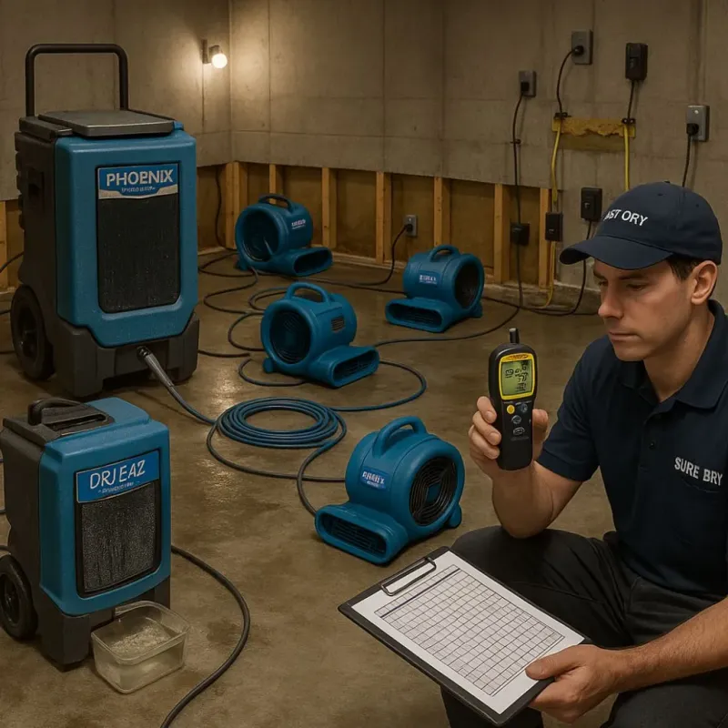 Structural Drying and Dehumidification process in Lake County, CA